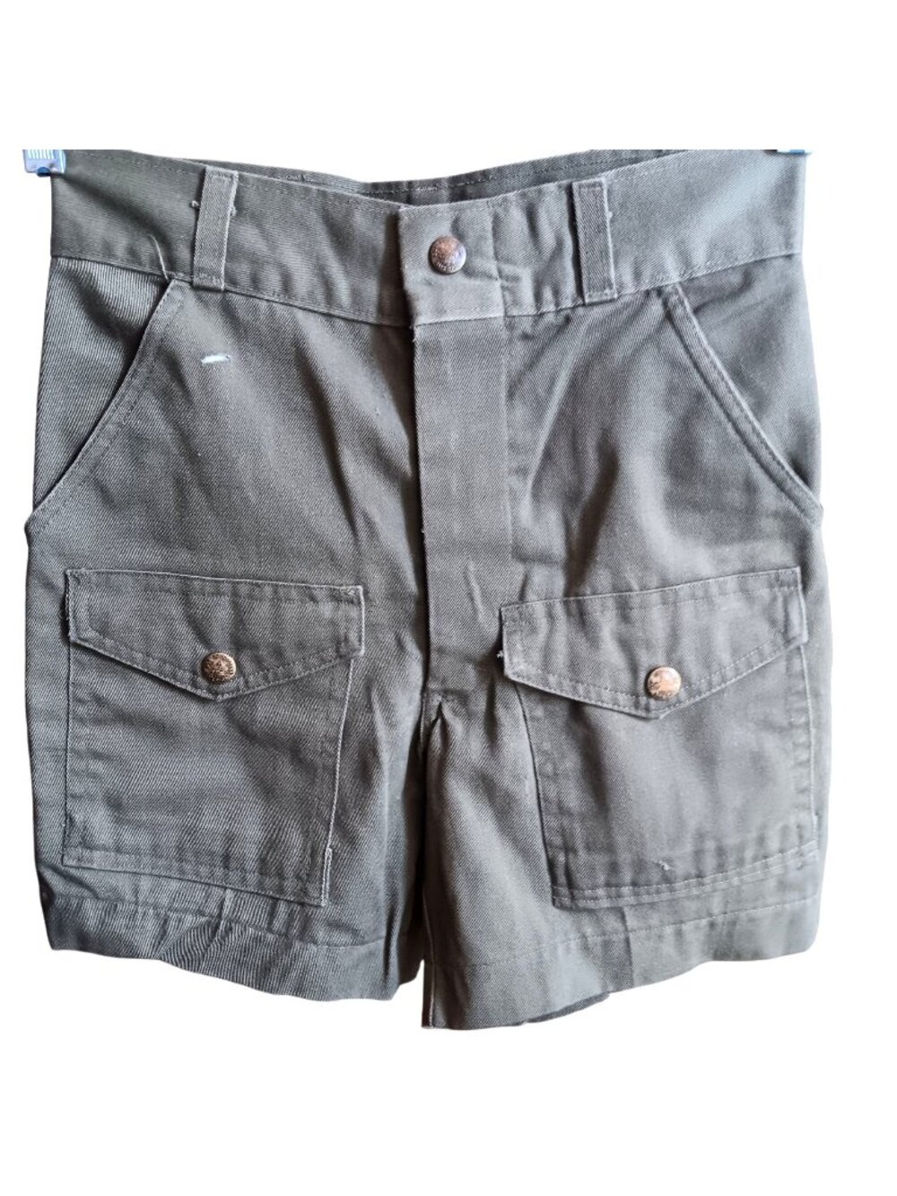 Vintage Boys Shorts 24W 24"70's Boy Scouts Of America Green Uniform USA